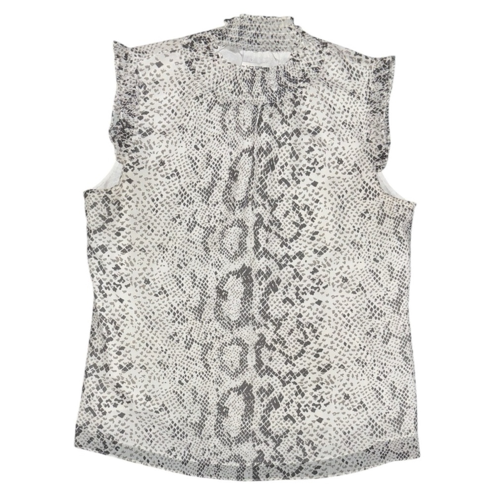 J. Crew Gray & White Snakeskin Sleeveless Blouse